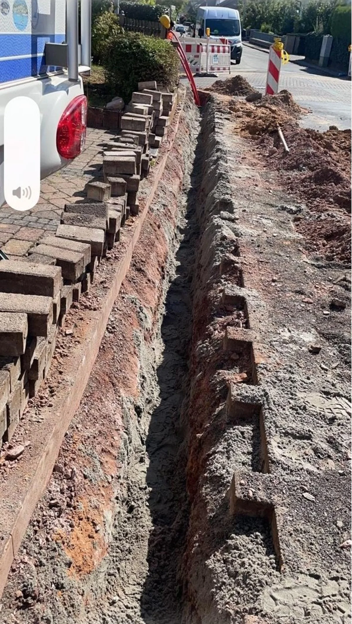 Straßenrückbau für Leitungsarbeiten